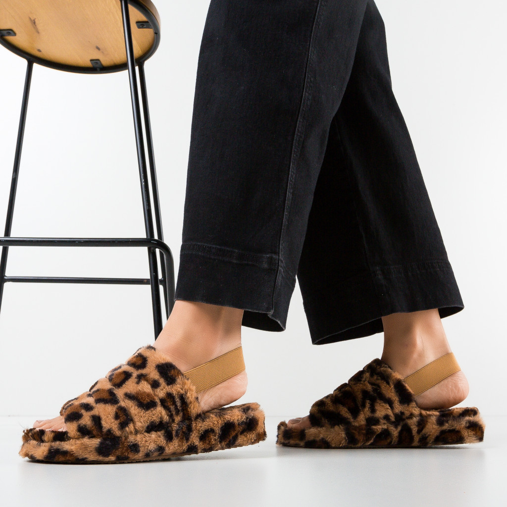 Papuci de casa  Leopard dama Morley cu comanda online