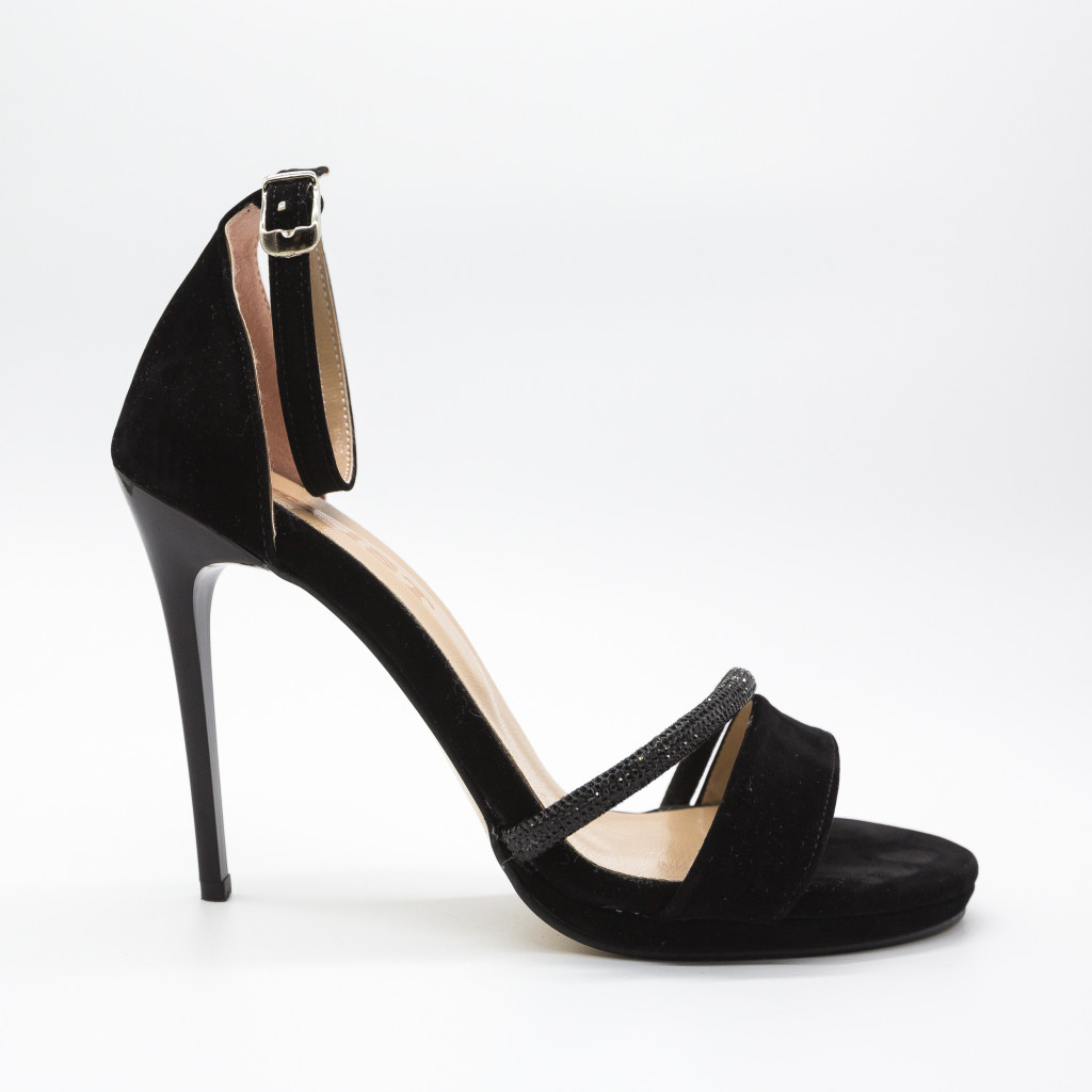 Sandale de seara elegante negre cu toc Kemal online