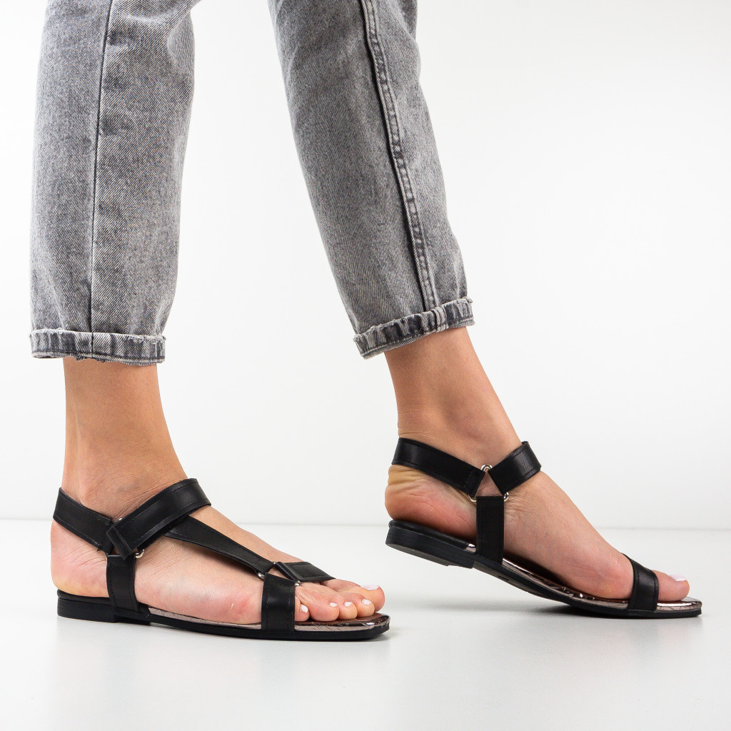 Sandale negre trendy casual ieftine Montes cu comanda online