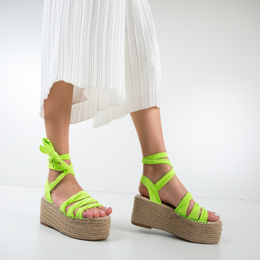 Sandale verzi neon elegante de seara ieftine Beach cu comanda online