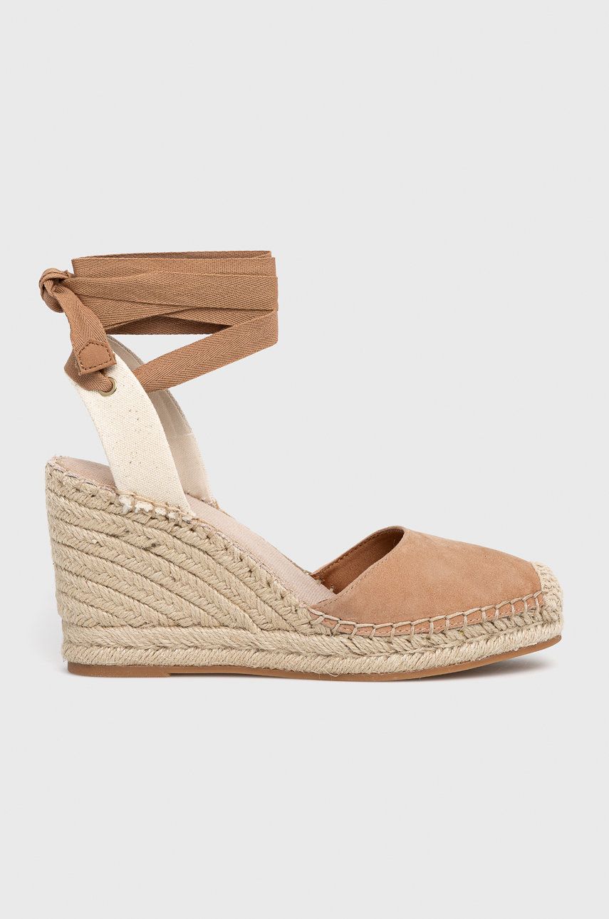 Espadrile dama Aldo maro de primavara din material textil cu piele intoarsa  cu talpa din guma Efemina