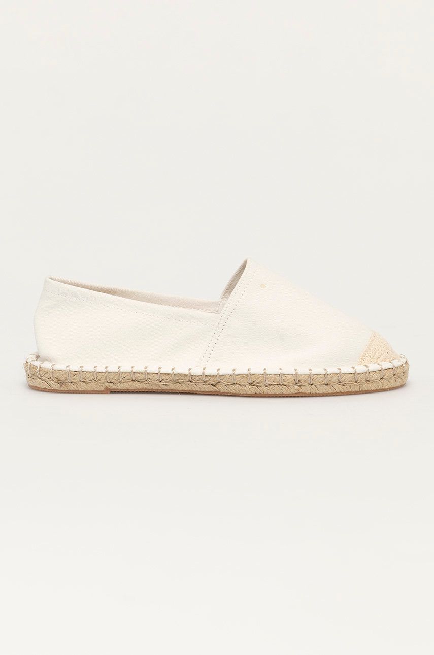 Espadrile dama Answear Lab albe de vara din material textil  cu talpa din guma