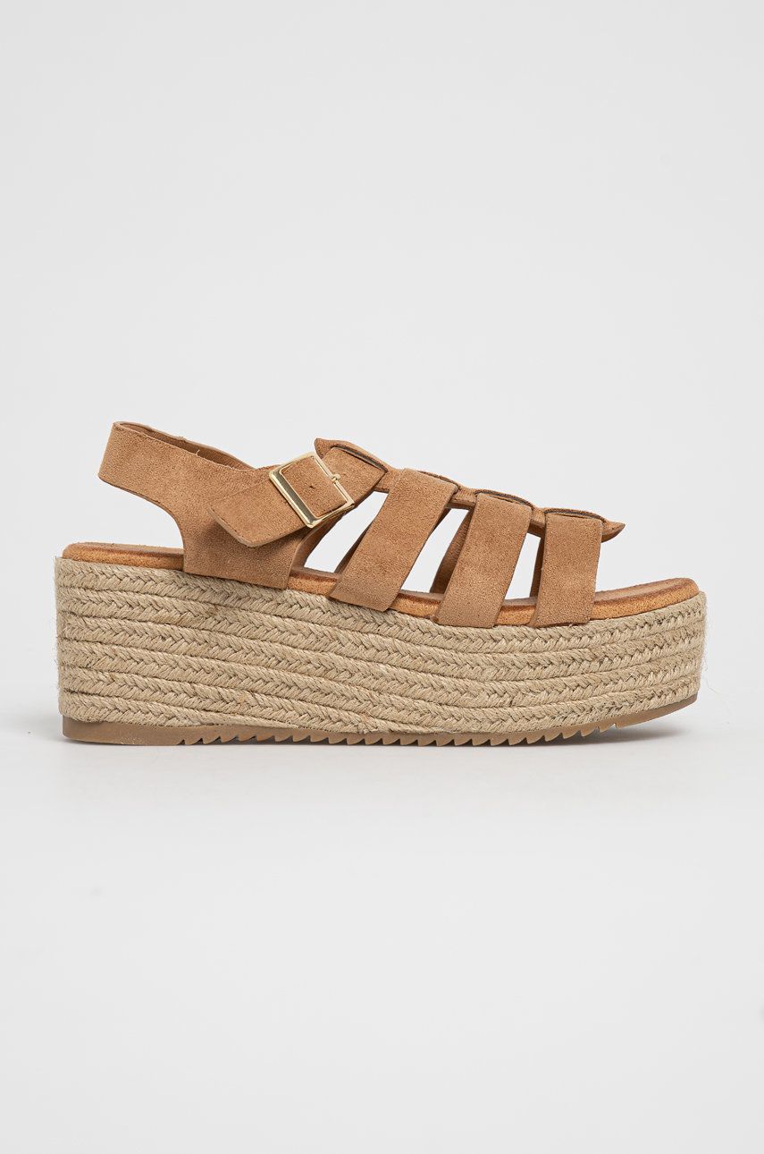 Espadrile dama Answear Lab bej casual din imitatie de piele intoarsa  cu talpa din guma HF Shoes