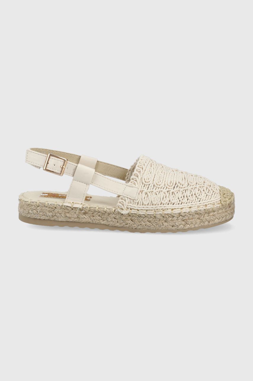 Espadrile dama Answear Lab bej casual din material textil cu piele ecologica  cu talpa din guma