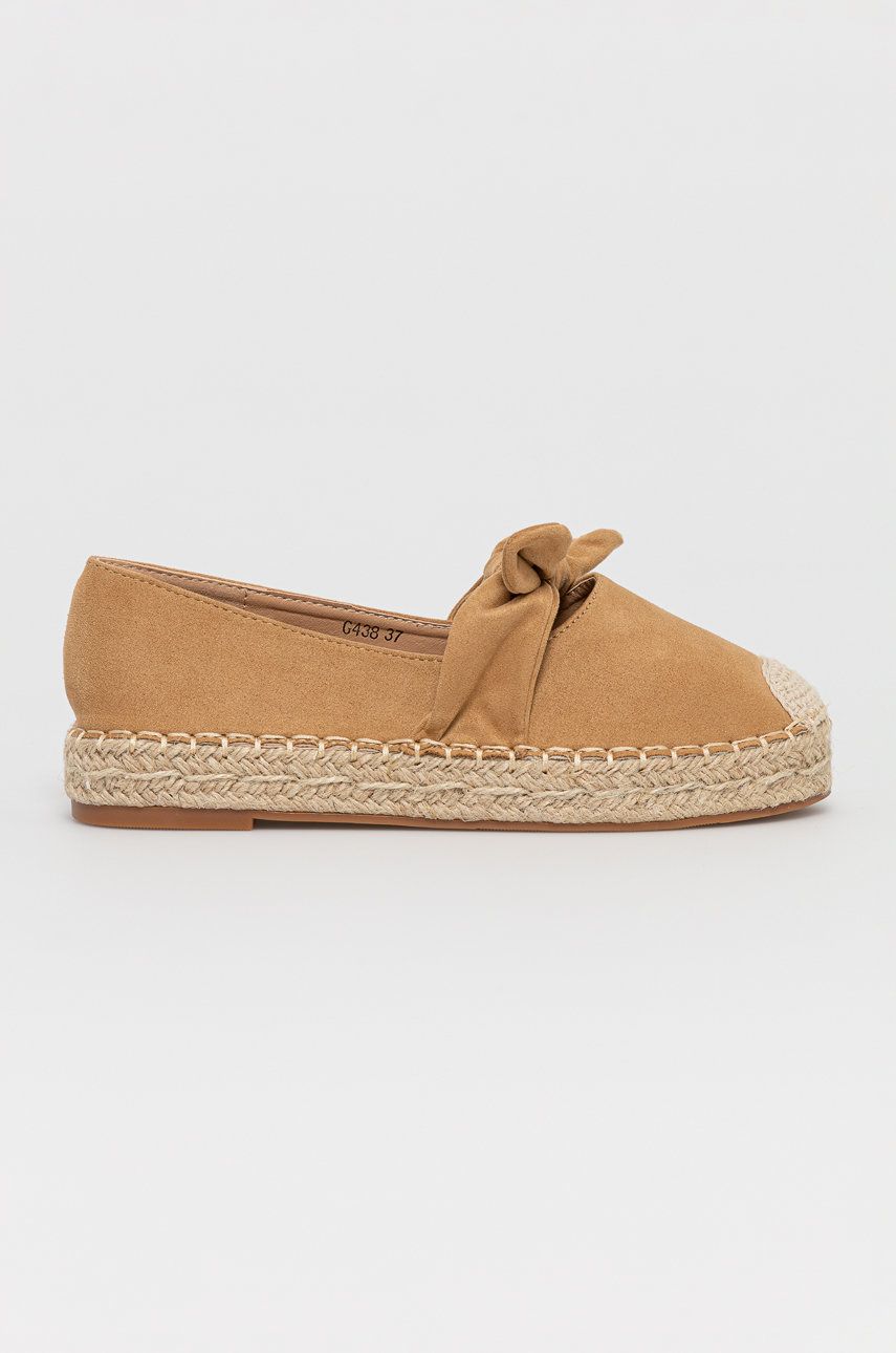 Espadrile dama Answear Lab bej de plaja din imitatie de piele intoarsa cu talpa din guma si interior confortabil Bellamica