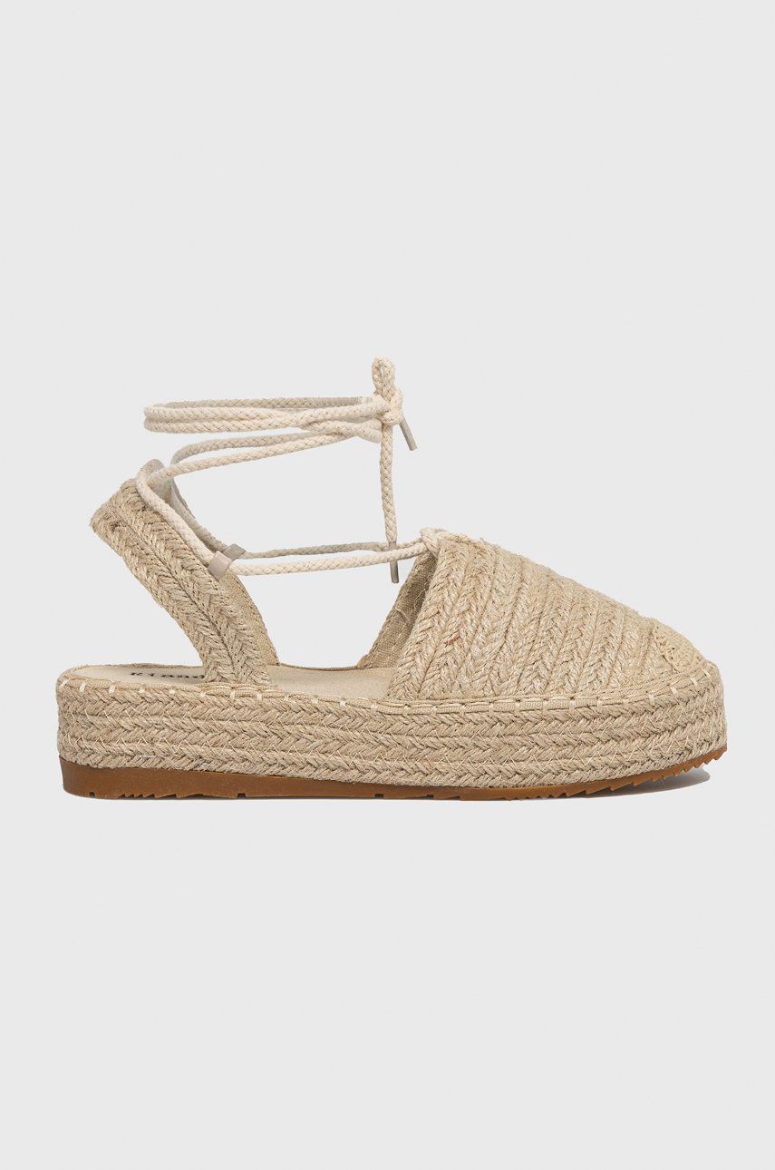 Espadrile dama Answear Lab bej de vara din material tesut  cu talpa din guma