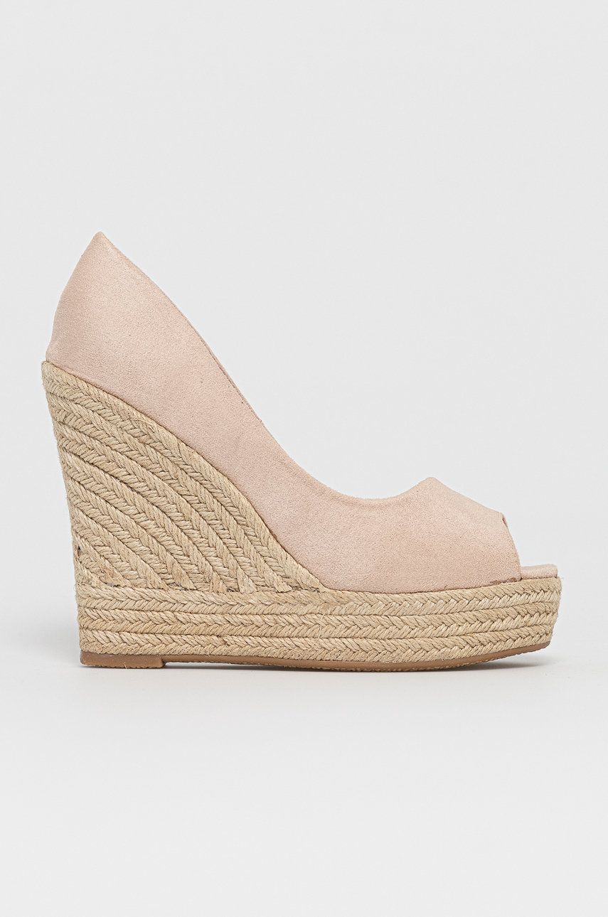 Espadrile dama Answear Lab bej de zi din imitatie de piele intoarsa cu talpa comoda  Sweet Shoes