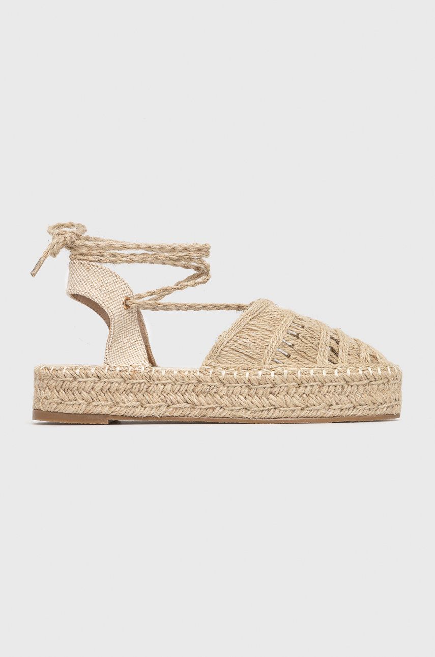 Espadrile dama Answear Lab bej de zi din material textil cu talpa din guma si interior confortabil