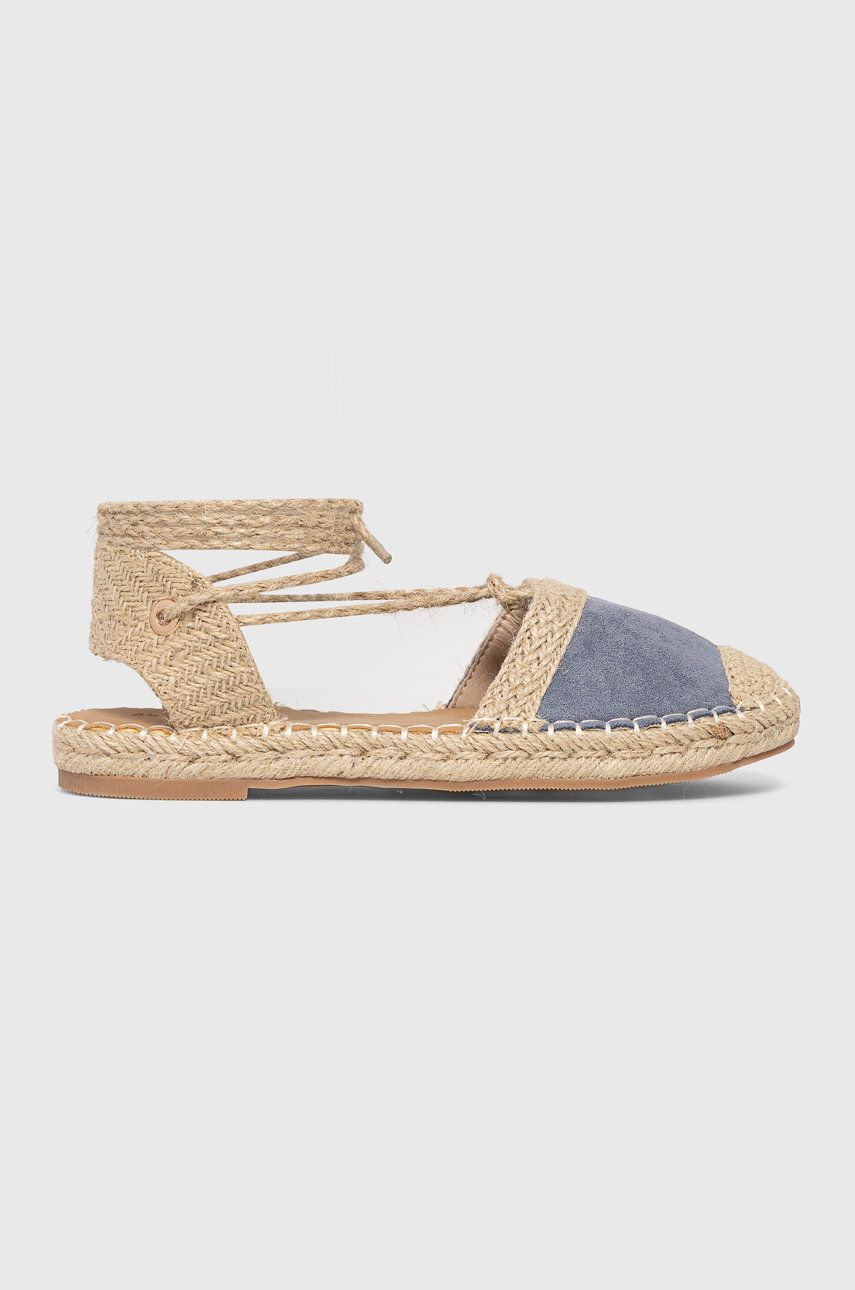 Espadrile dama Answear Lab  de plaja din piele intoarsa cu material textil cu toc plat si interior confortabil Buonarotti