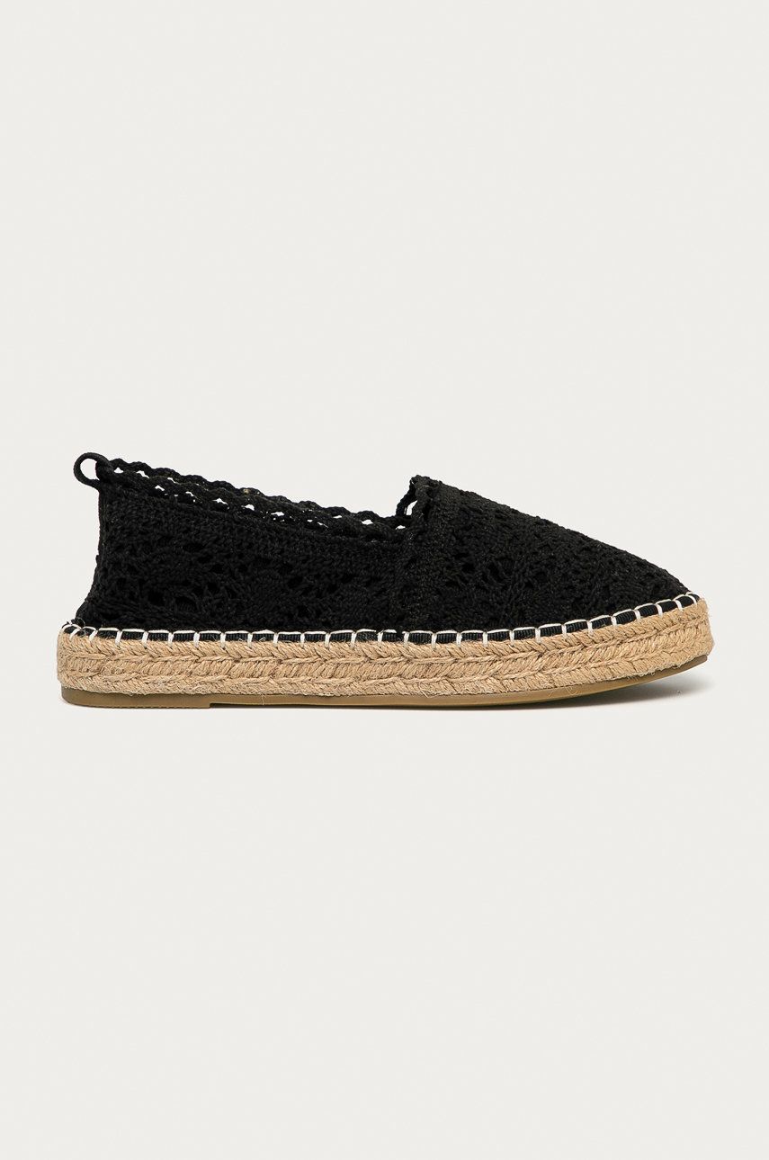 Espadrile dama Answear Lab  de zi din material textil cu toc plat si talpa din guma HFShoes