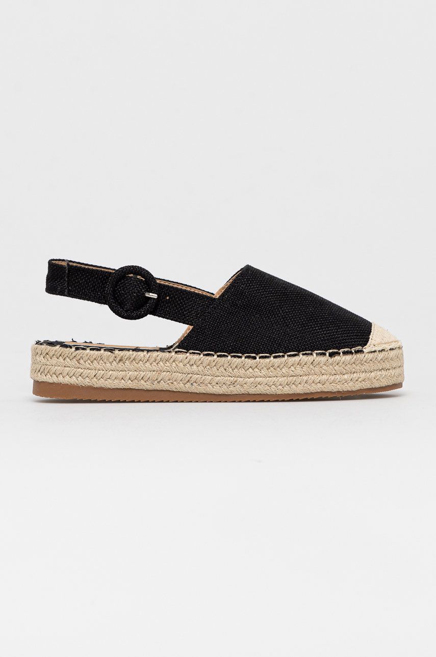 Espadrile dama Answear Lab negre casual din material tesut  cu talpa din guma Rianda