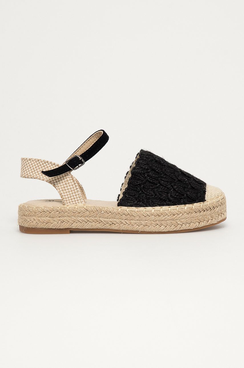 Espadrile dama Answear Lab negre de primavara din material textil cu talpa din guma si interior confortabil Best Shoes