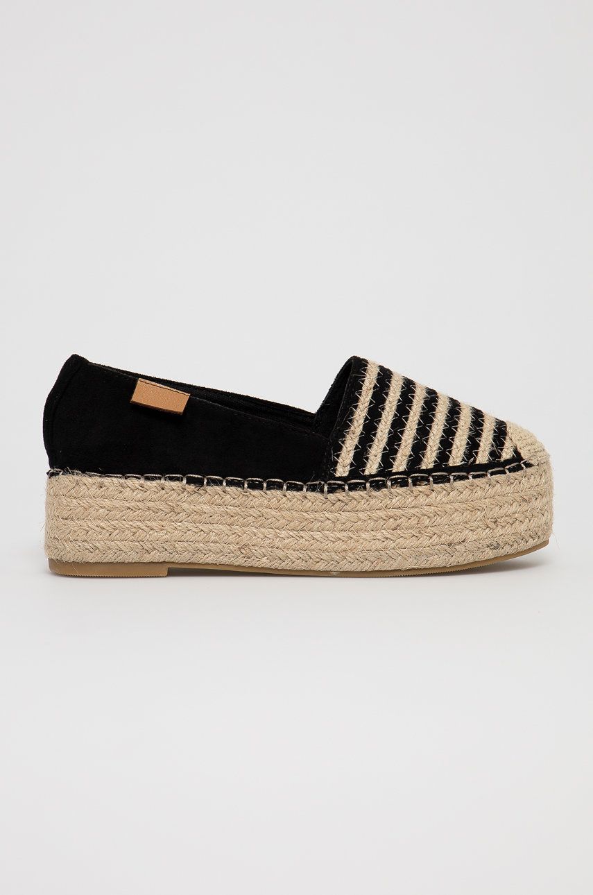 Espadrile dama Answear Lab negre de vara din material textil cu talpa comoda  Bestelle