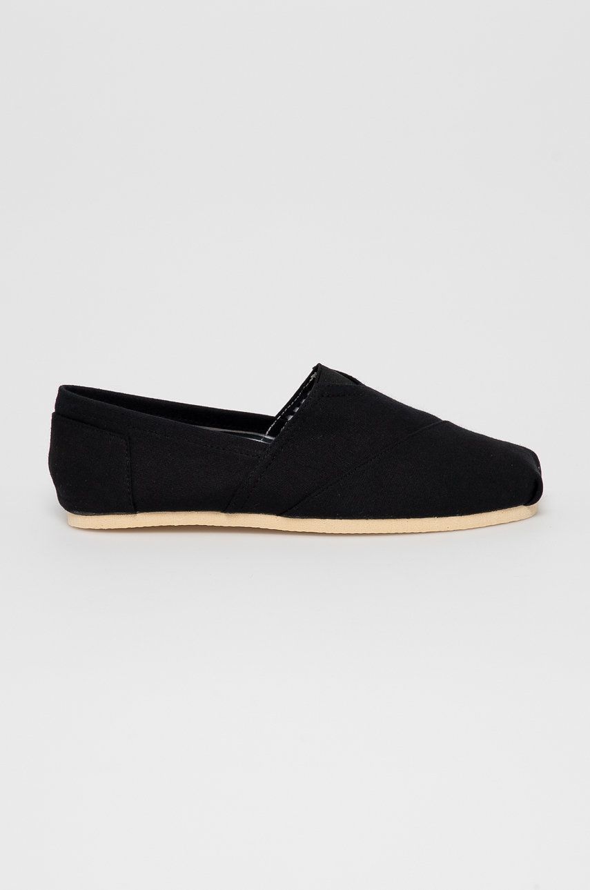 Espadrile dama Answear Lab negre de vara din material textil cu toc plat si talpa din guma