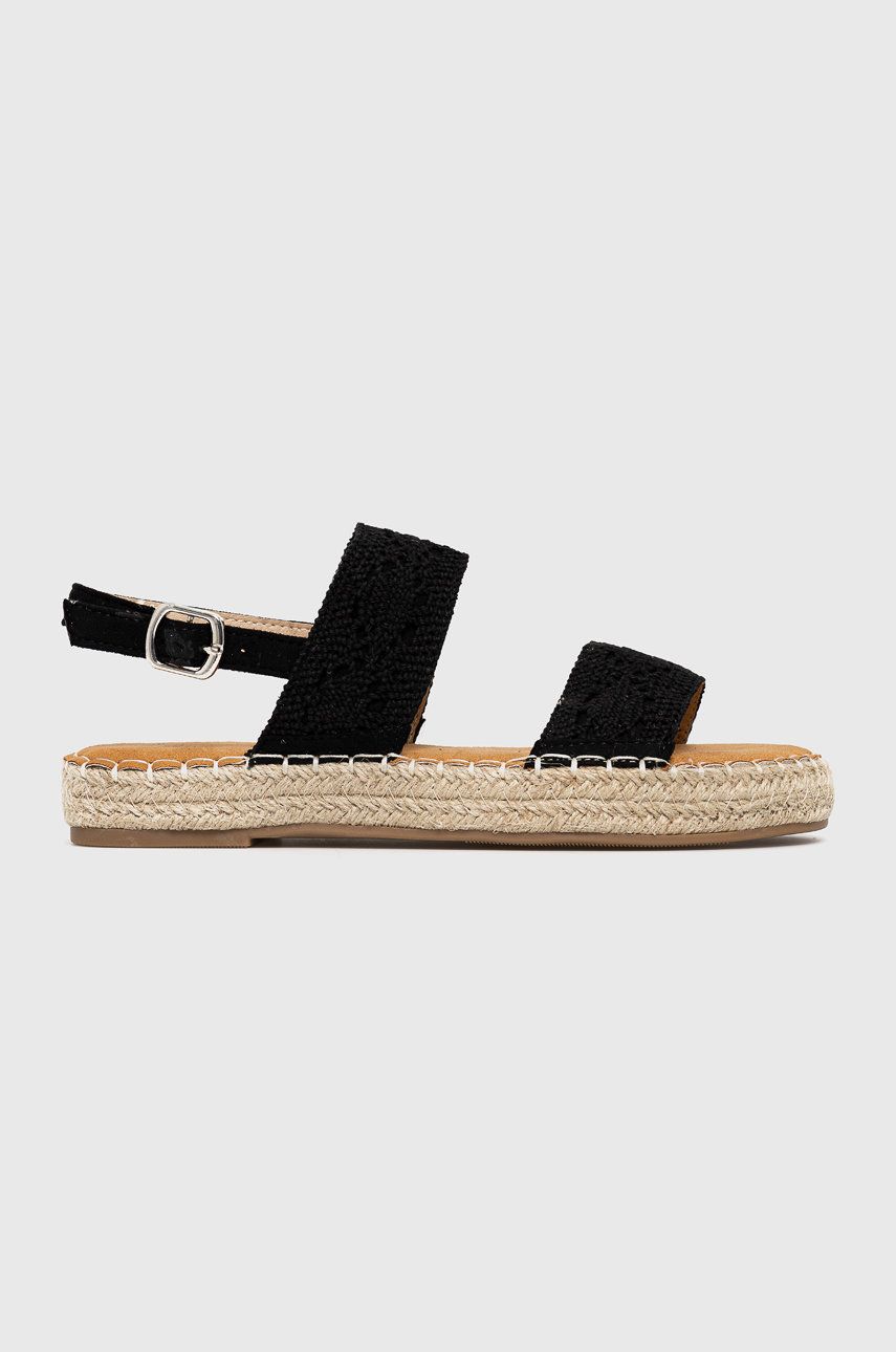 Espadrile dama Answear Lab negre de zi din material textil  cu talpa din guma Best Shoes