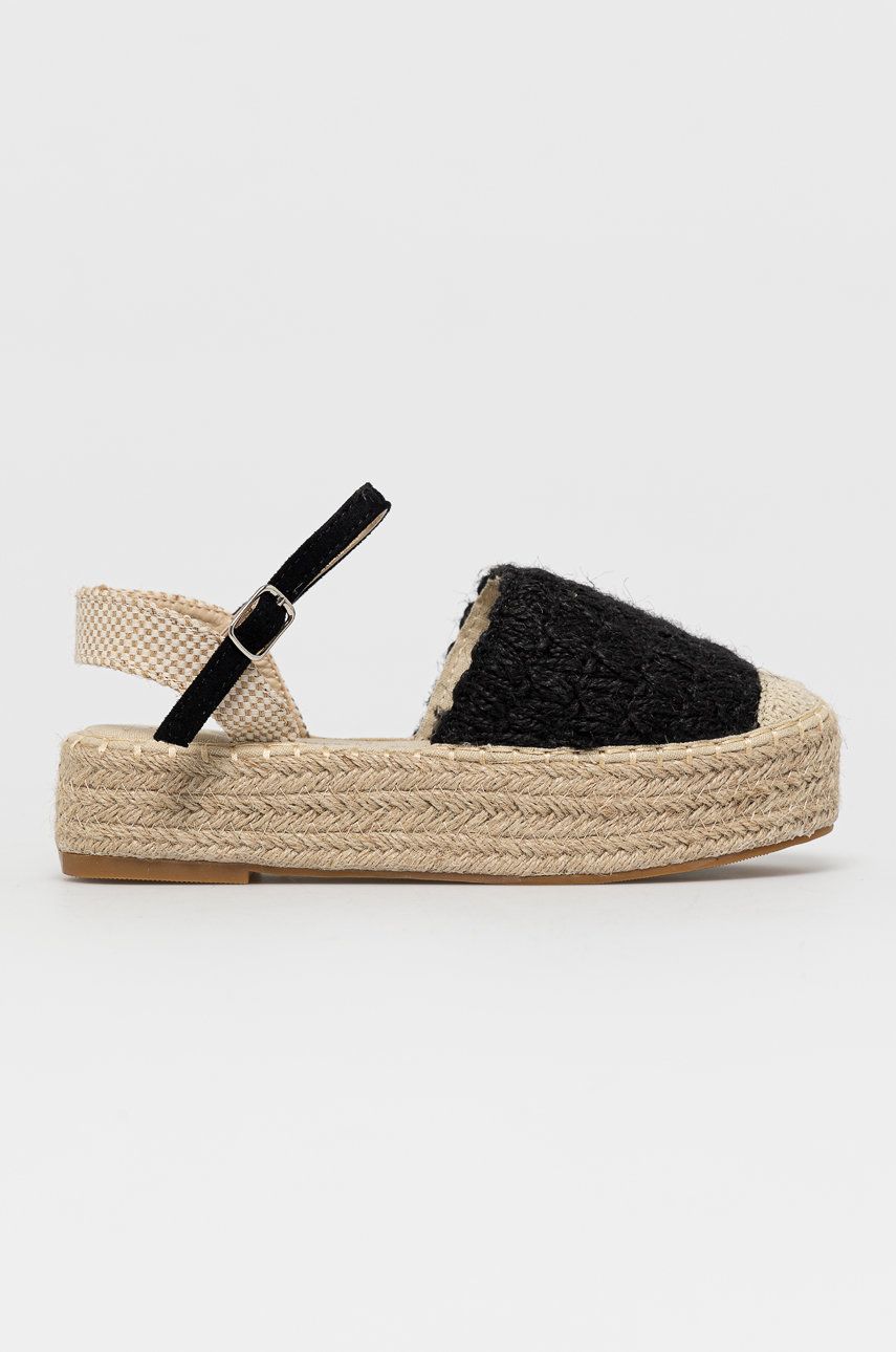 Espadrile dama Answear Lab negre de zi din material textil  cu talpa din guma La Bottine