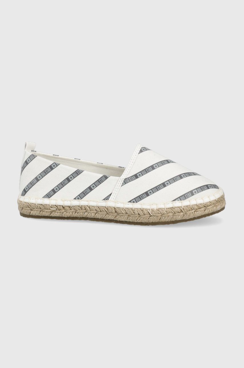 Espadrile dama Big Star albe de zi din material textil  cu talpa din guma