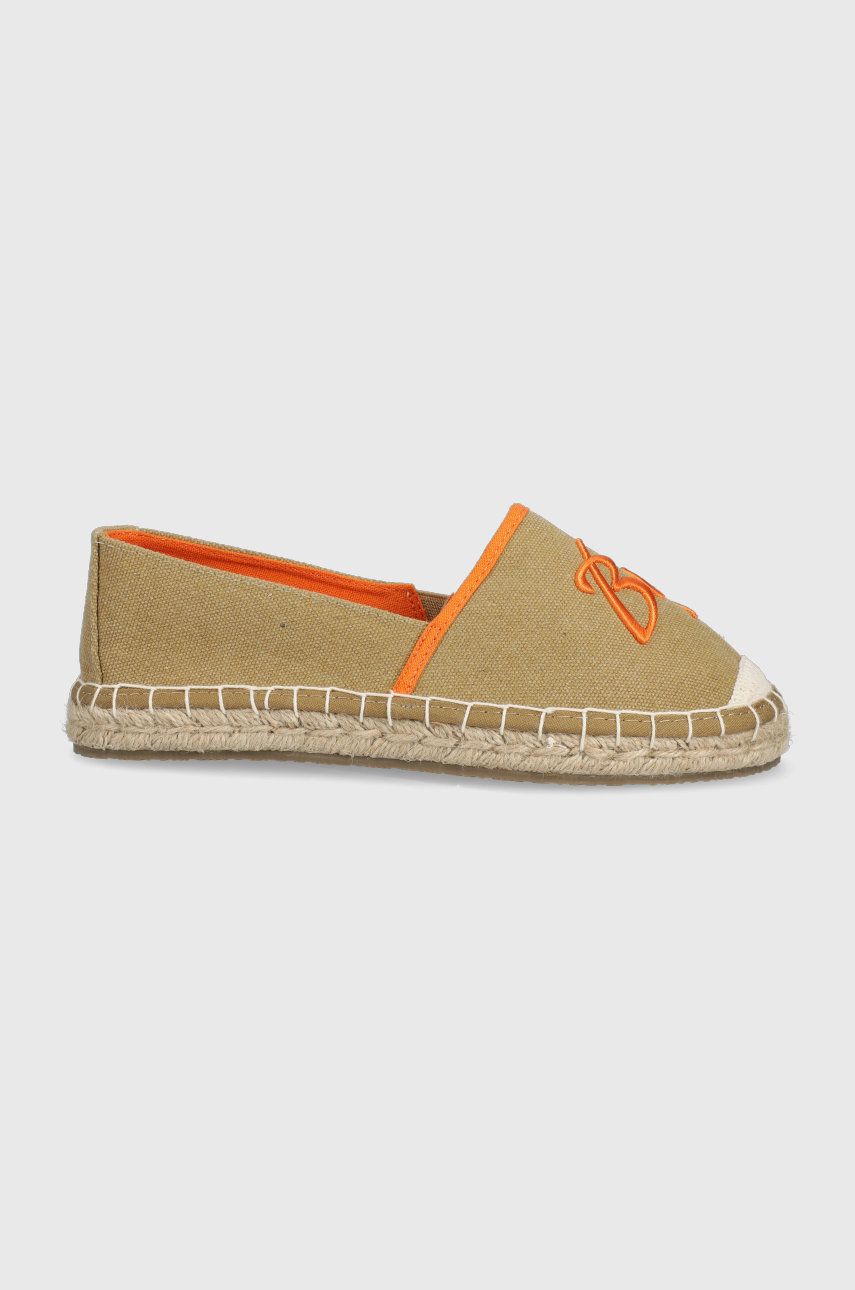 Espadrile dama Big Star bej de vara din material textil cu toc plat si talpa din guma