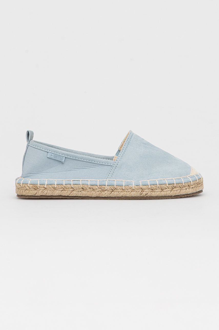 Espadrile dama Big Star  de zi din material sintetic cu textil cu toc plat si talpa din guma