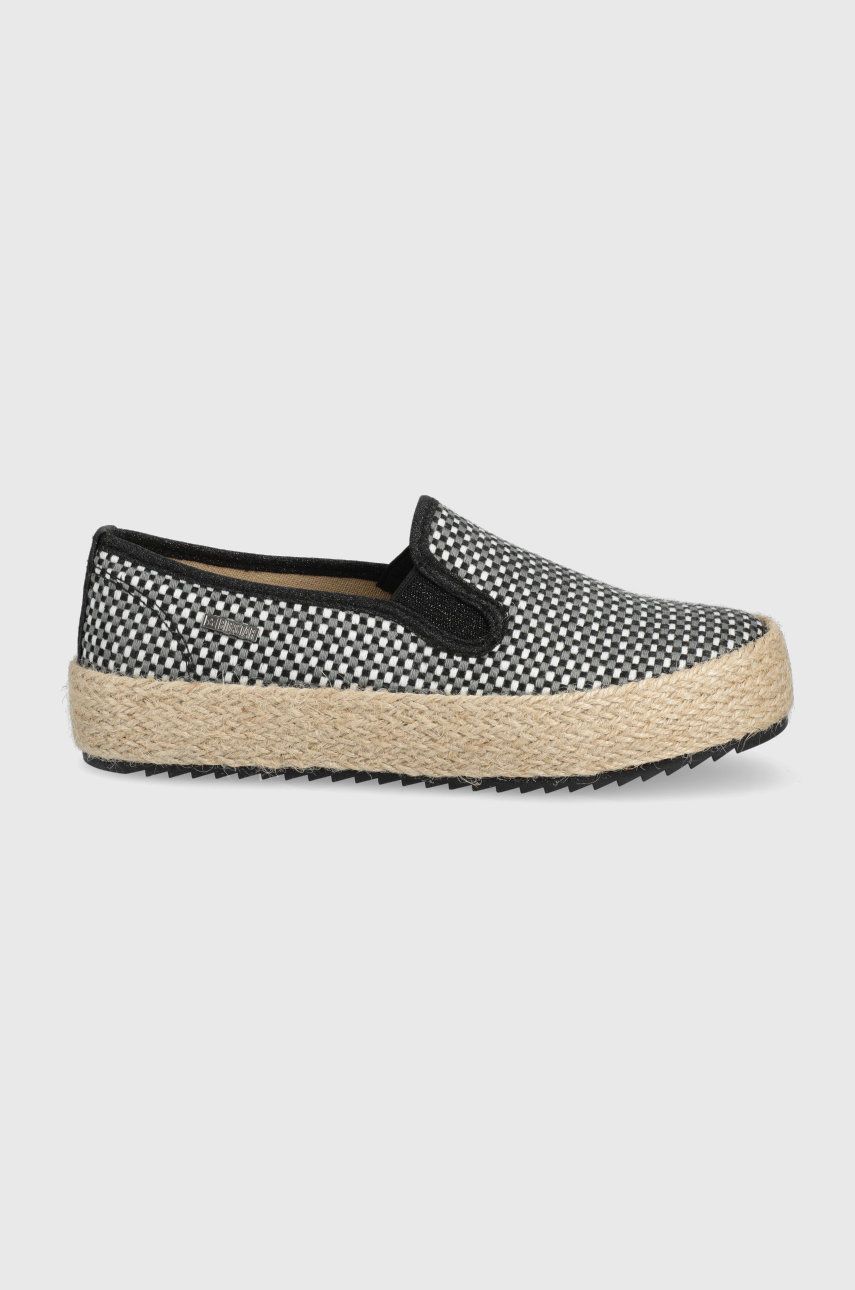 Espadrile dama Big Star negre casual din material sintetic cu textil  cu talpa sculptata