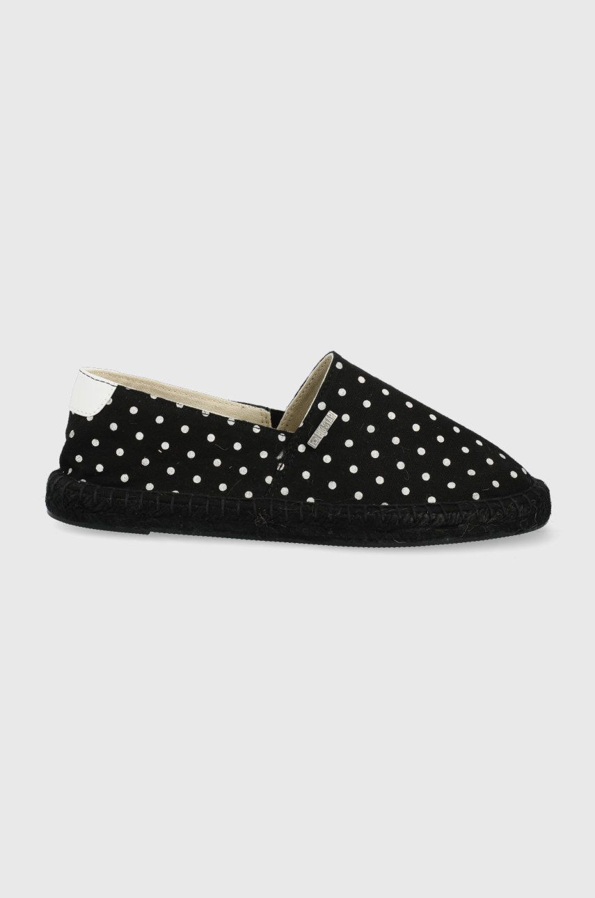 Espadrile dama Big Star negre de zi din material textil cu piele ecologica  cu talpa din guma