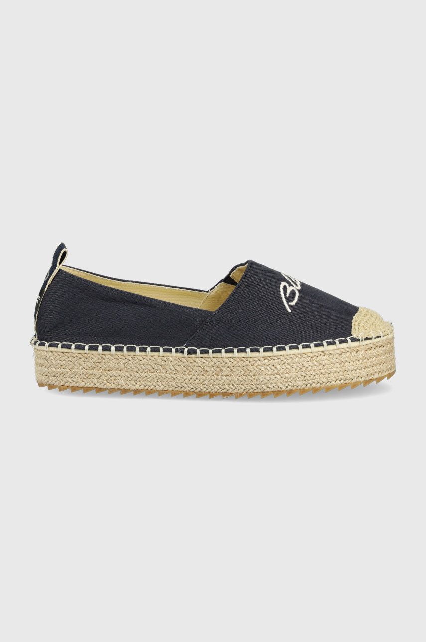 Espadrile dama Blauer bleumarin de vara din material textil  cu talpa din guma