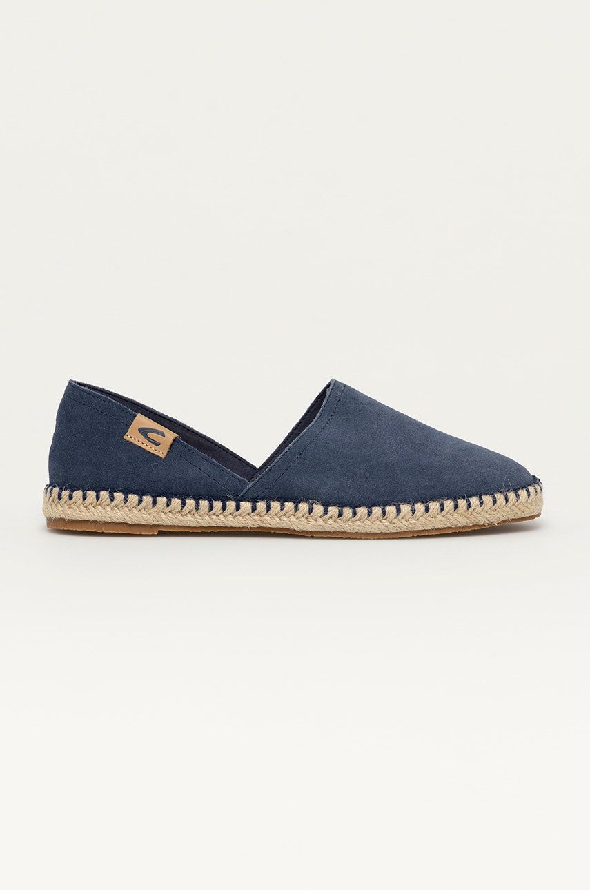 Espadrile dama Camel Active bleumarin de vara din piele intoarsa cu toc plat si talpa presata