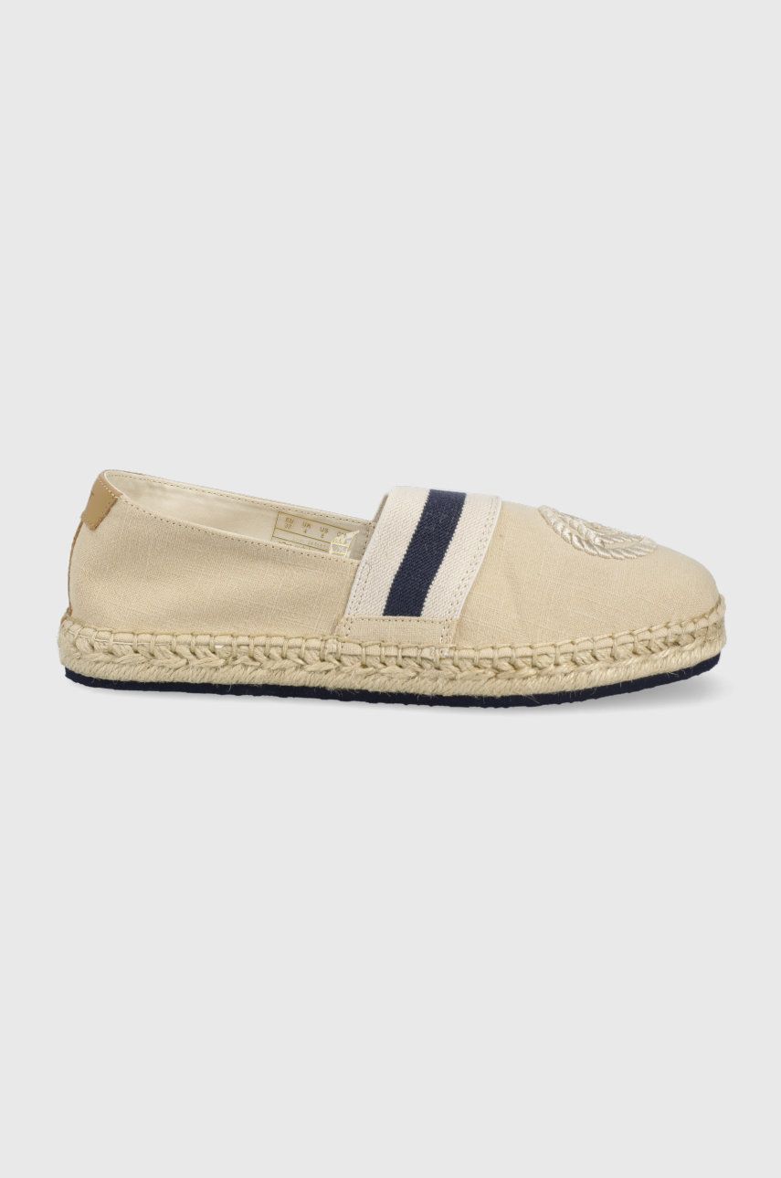 Espadrile dama Gant bej de vara din material textil cu toc plat  Lular