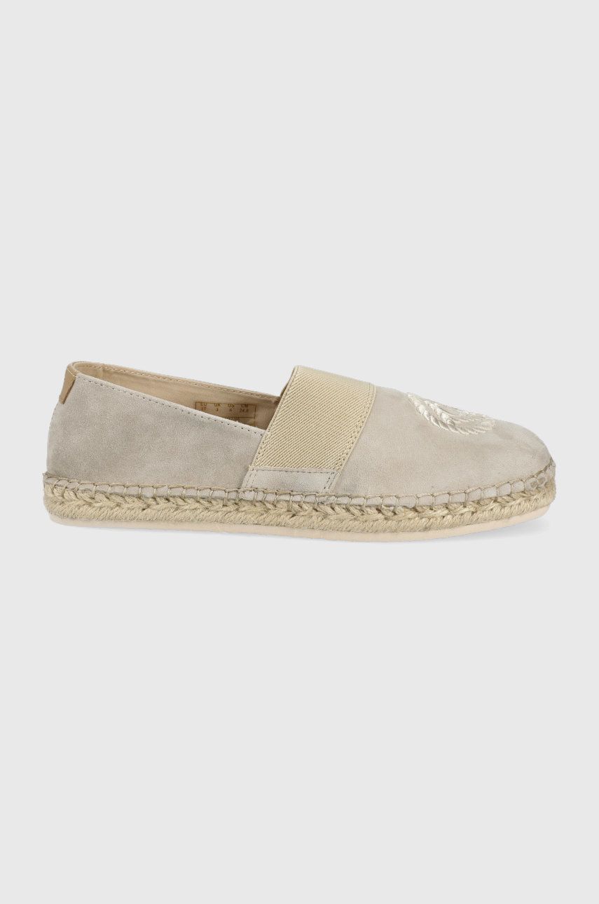 Espadrile dama Gant bej de zi din material textil cu piele intoarsa   Lular