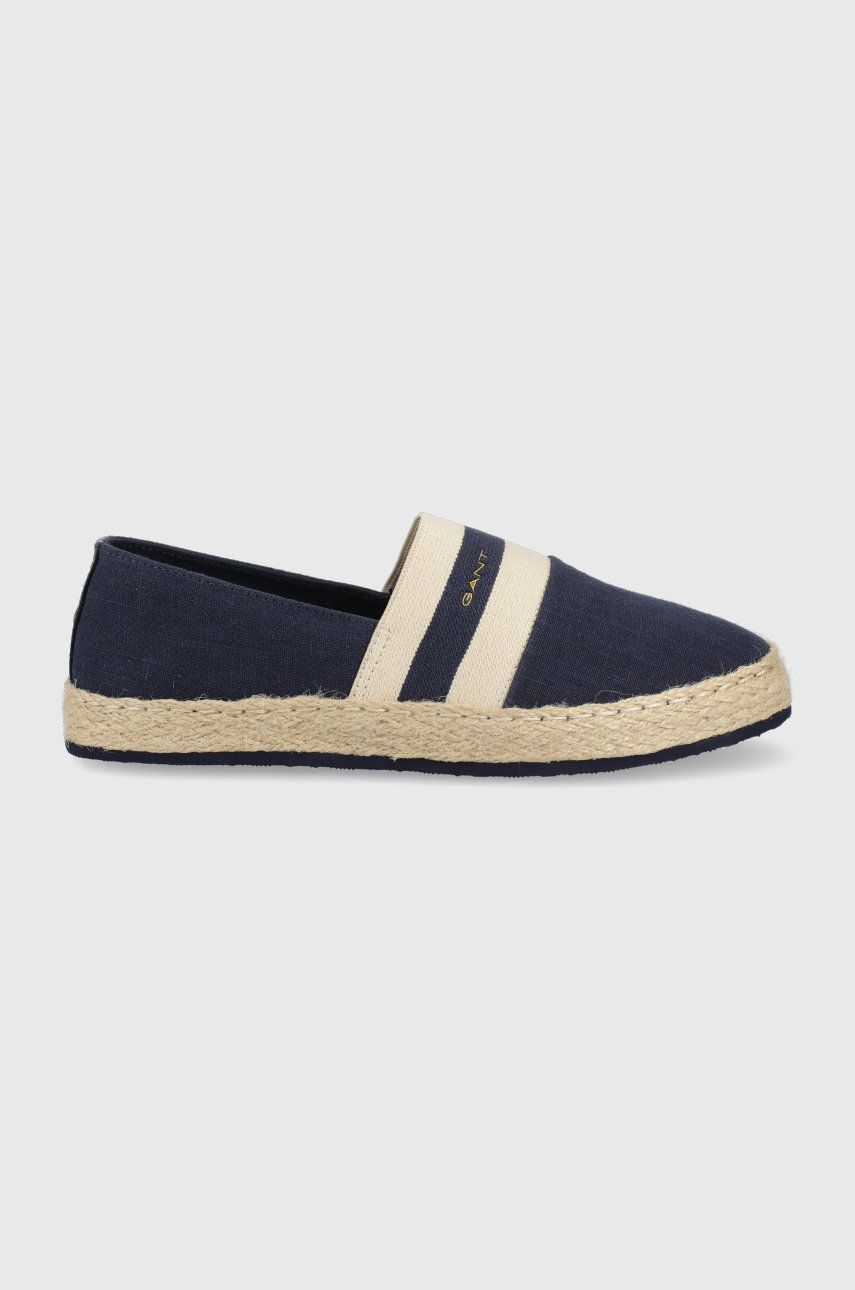 Espadrile dama Gant bleumarin de vara din material textil cu piele naturala  cu talpa presata Raffiaville