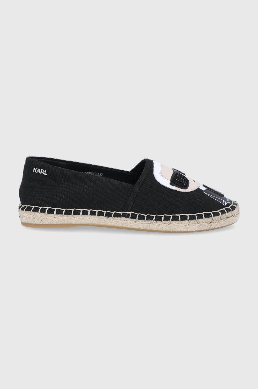 Espadrile dama Karl Lagerfeld  de vara din material textil cu piele naturala  cu talpa antialunecare Karl Ikonic Slip On