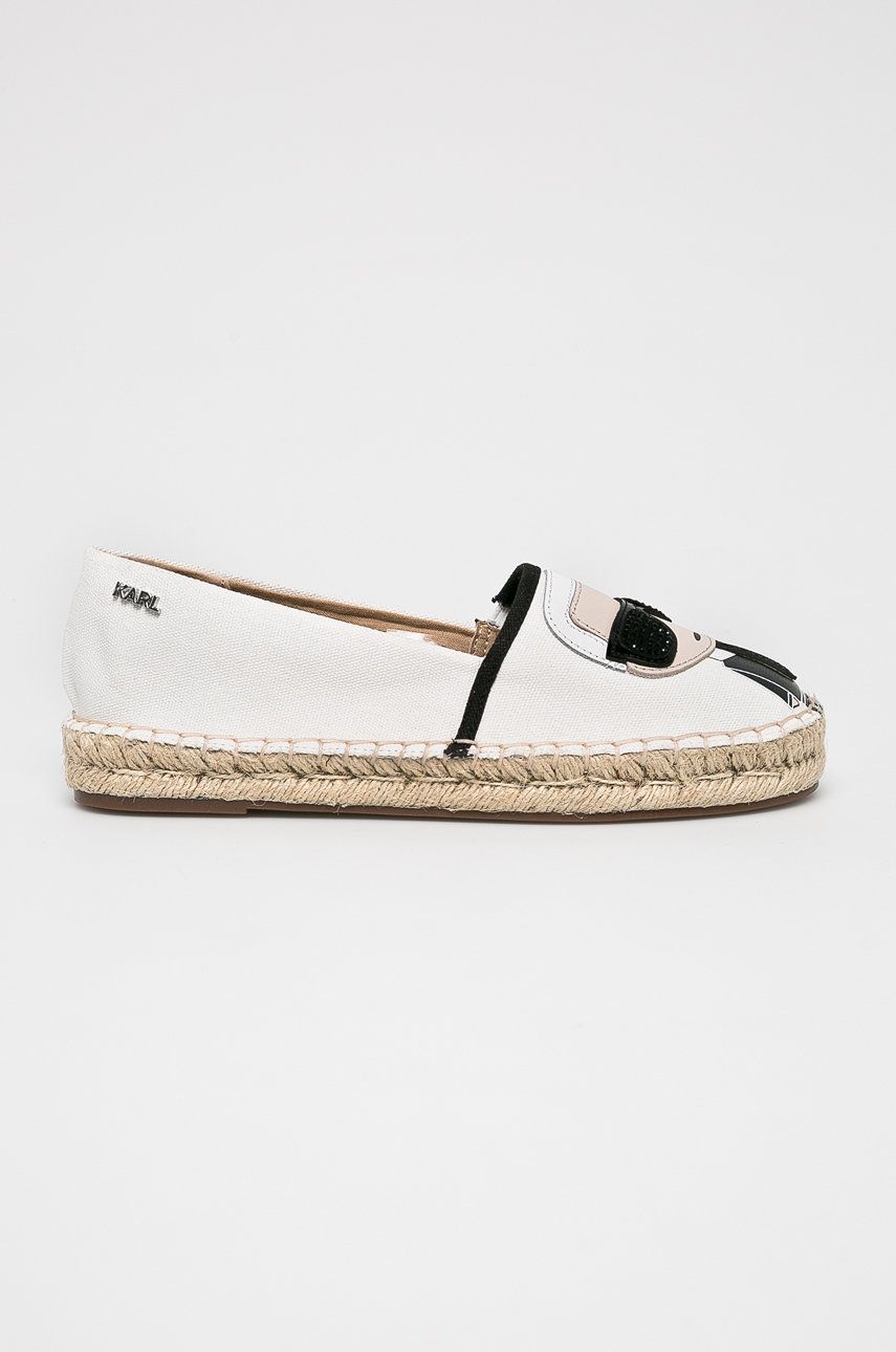 Espadrile dama Karl Lagerfeld  de vara din material textil cu piele naturala  cu talpa antialunecare Karl Ikonic Slip On