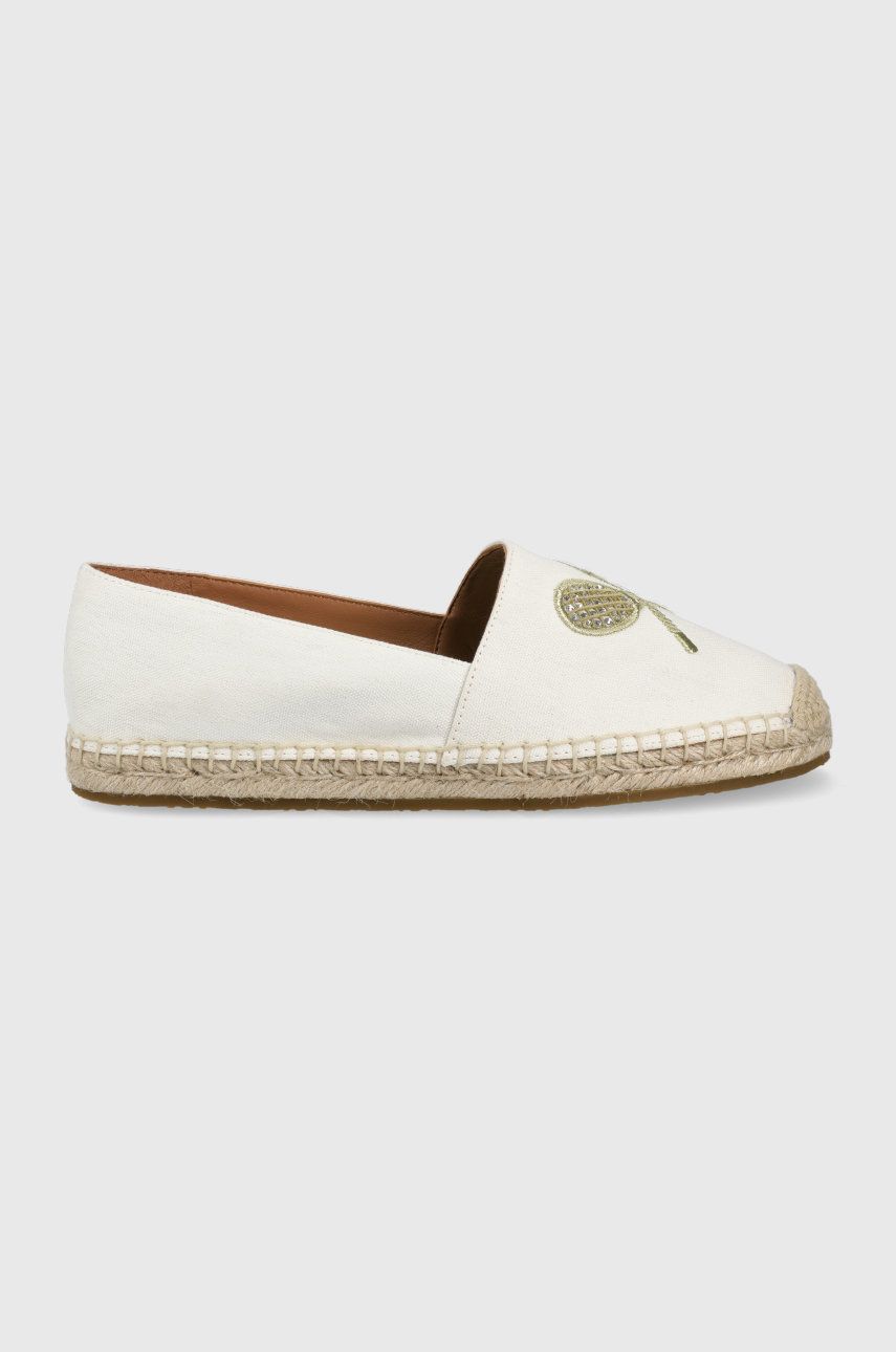 Espadrile dama Kate Spade albe de vara din material textil   Doubles