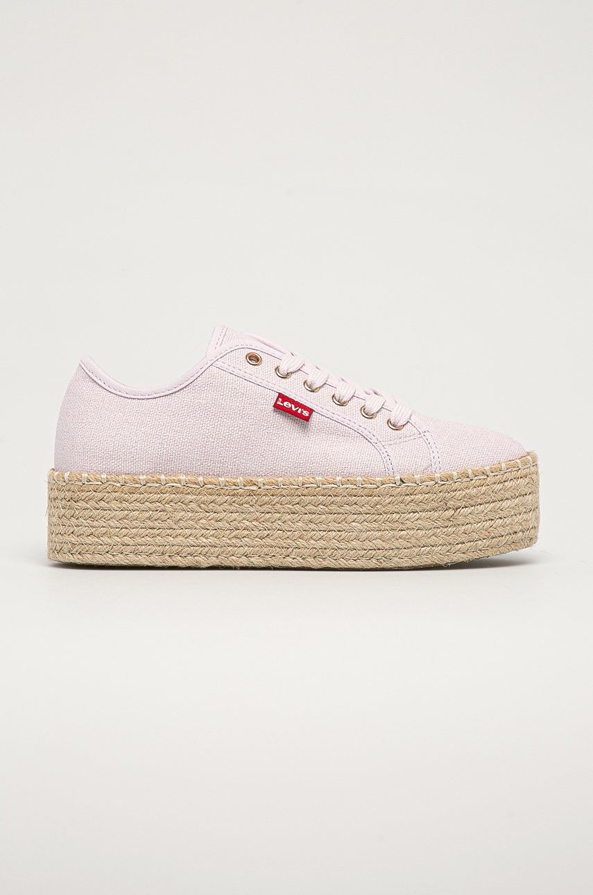 Espadrile dama Levi's roz casual din material textil  cu talpa stabila