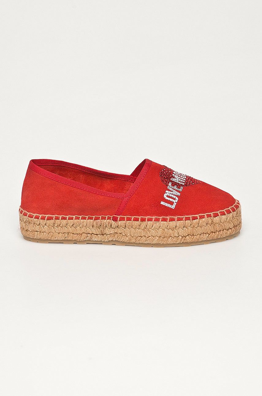 Espadrile dama Love Moschino  de vara din piele intoarsa  cu talpa din guma