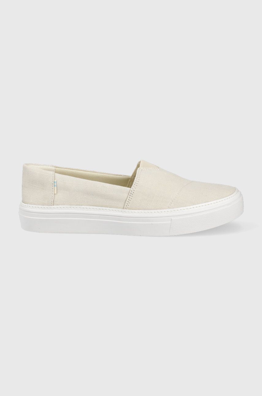 Espadrile dama Toms bej de zi din material textil  cu talpa din guma Parker