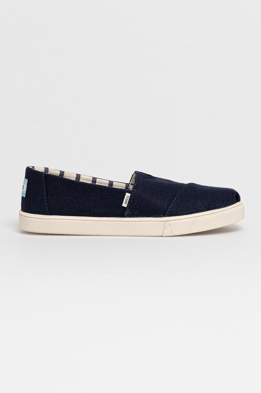 Espadrile dama Toms bleumarin de vara din material textil  cu talpa din guma