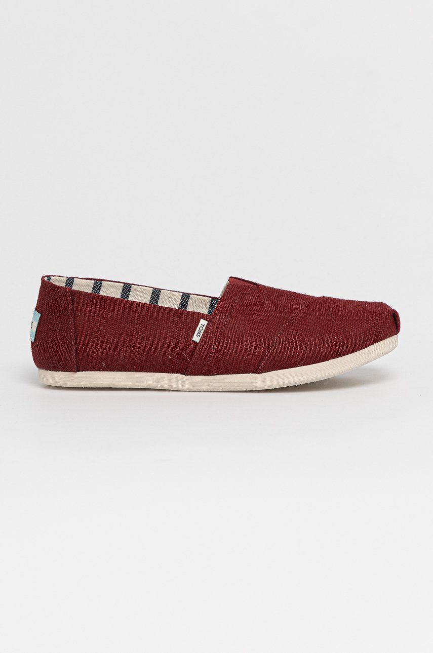 Espadrile dama Toms bordo de vara din material textil  cu talpa din guma