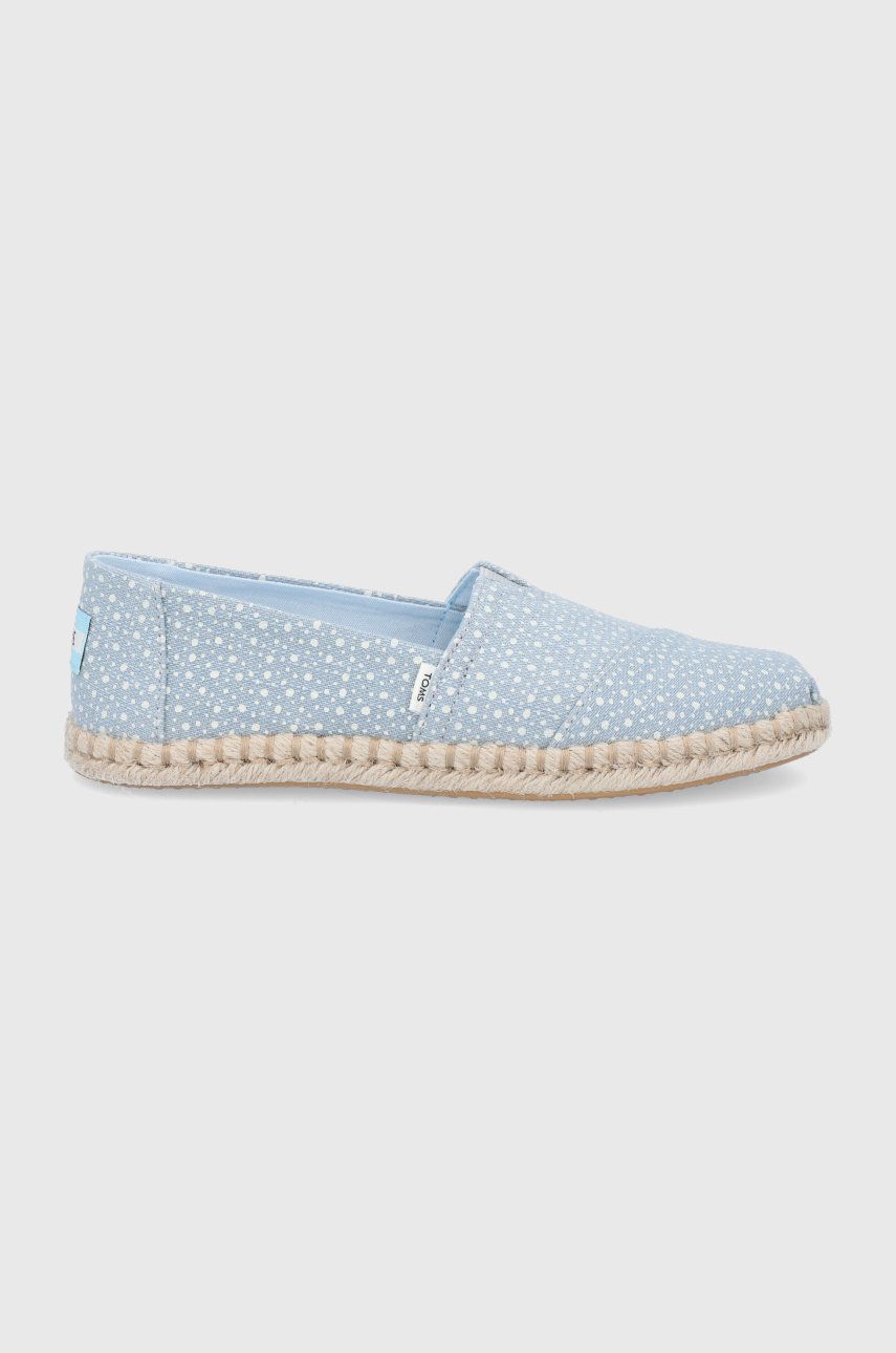 Espadrile dama Toms  de primavara din material textil cu toc plat si interior confortabil Sunspots Crossweave