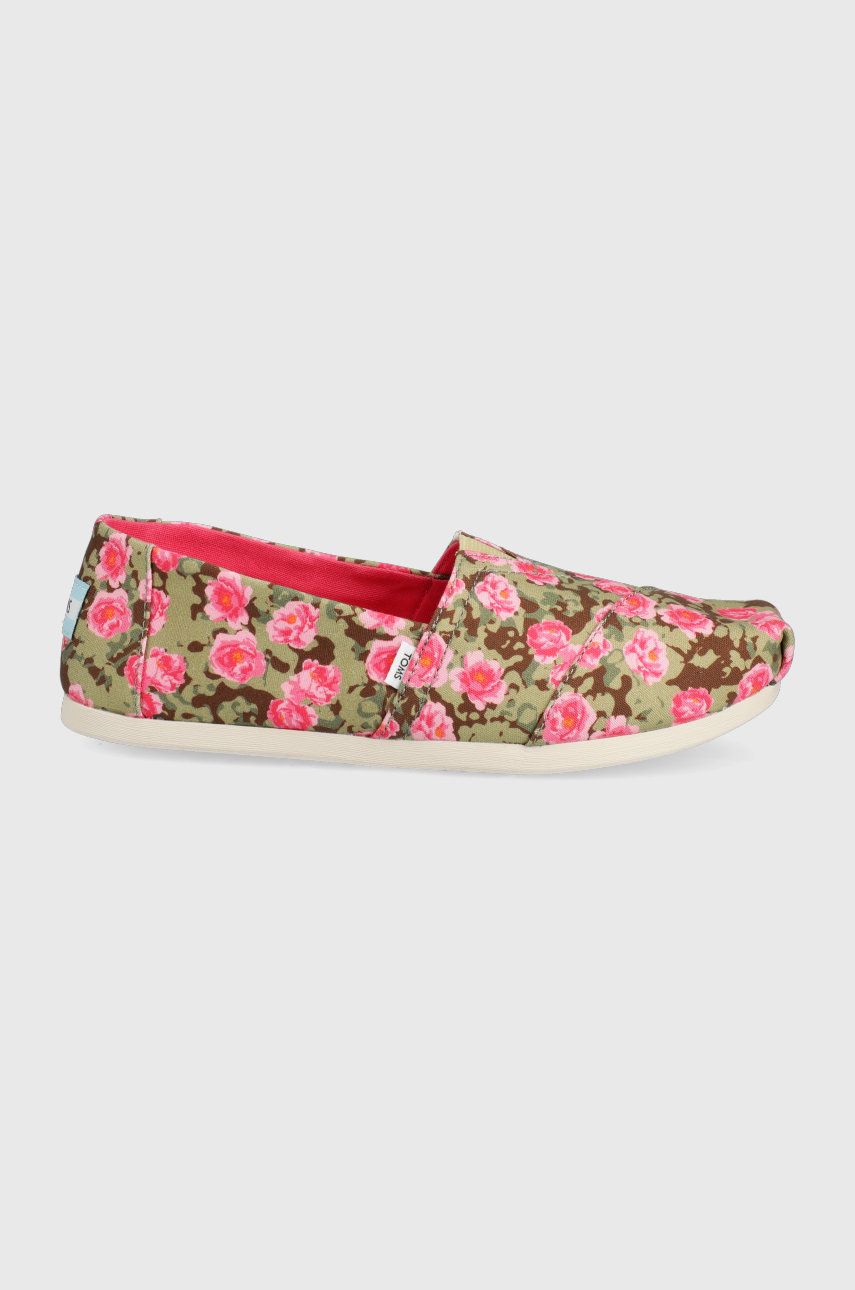 Espadrile dama Toms  de vara din material textil cu talpa elastica si interior confortabil Alpargata