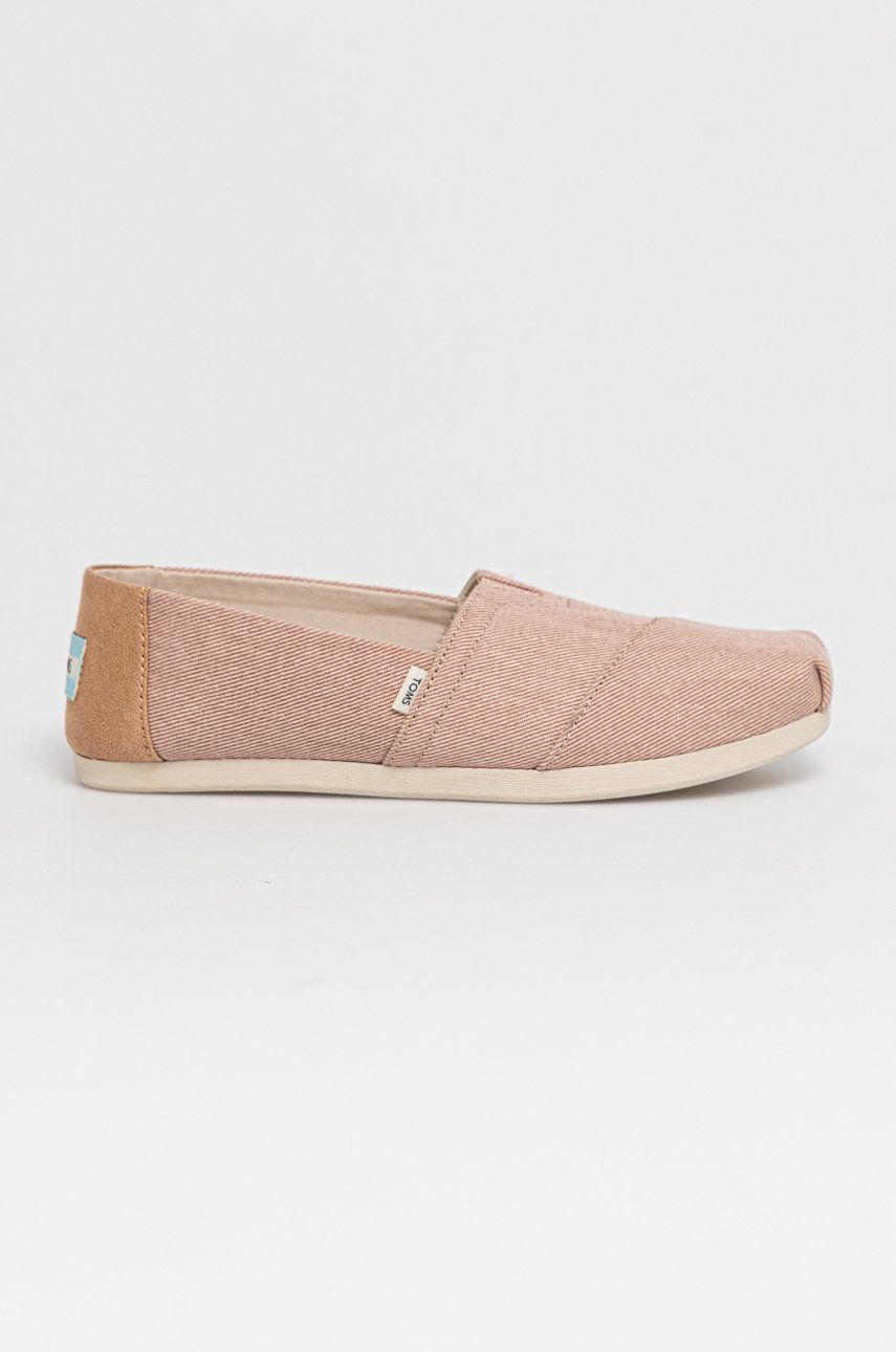 Espadrile dama Toms roz de vara din material textil  cu talpa din guma