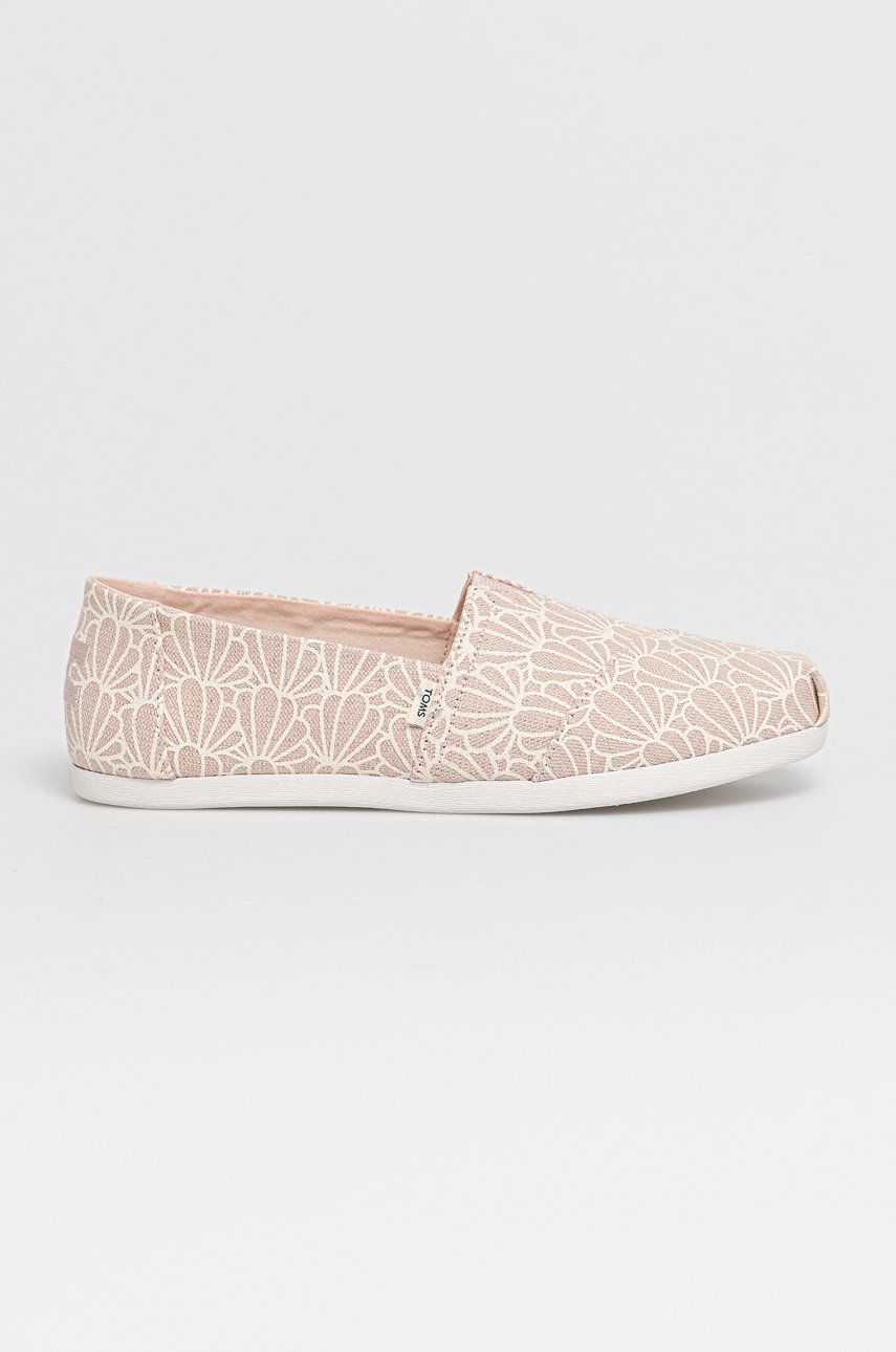 Espadrile dama Toms roz de vara din material textil  cu talpa din guma