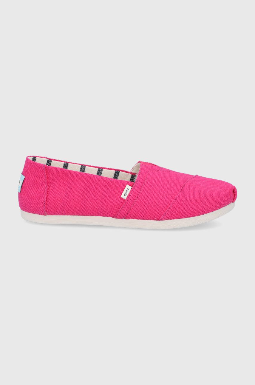 Espadrile dama Toms roz de zi din material textil  cu talpa din guma Alpargata