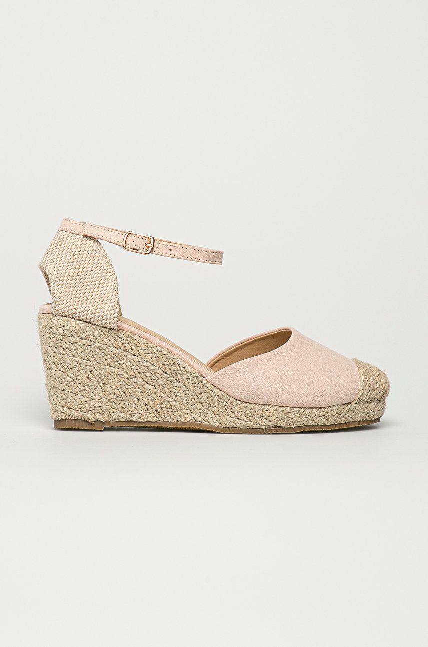 Espadrile dama Truffle Collection  de vara din piele intoarsa cu material textil cu talpa comoda