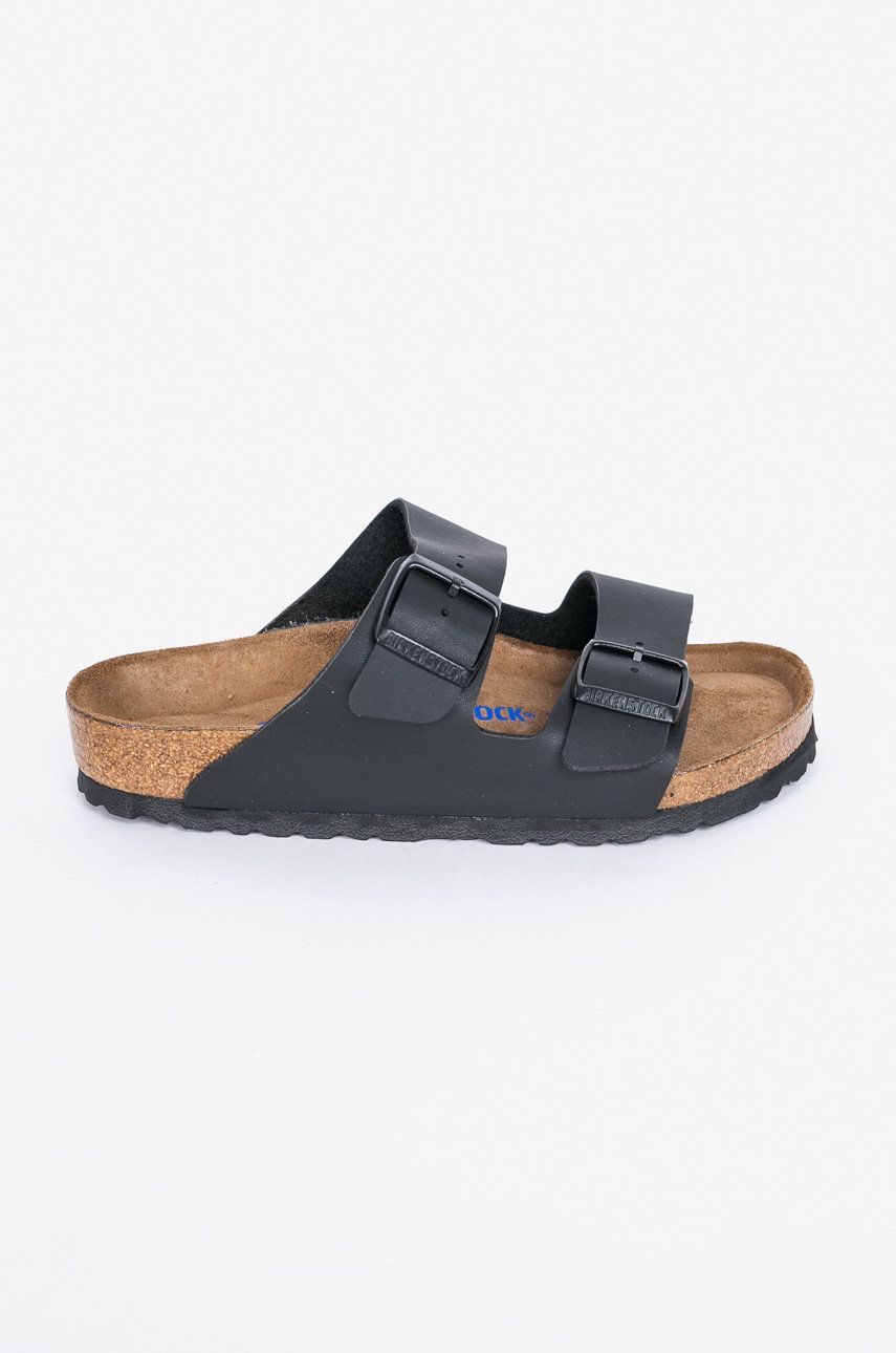 Papuci  Birkenstock dama de ocazie din material sintetic cu toc plat si talpa presata Arizona