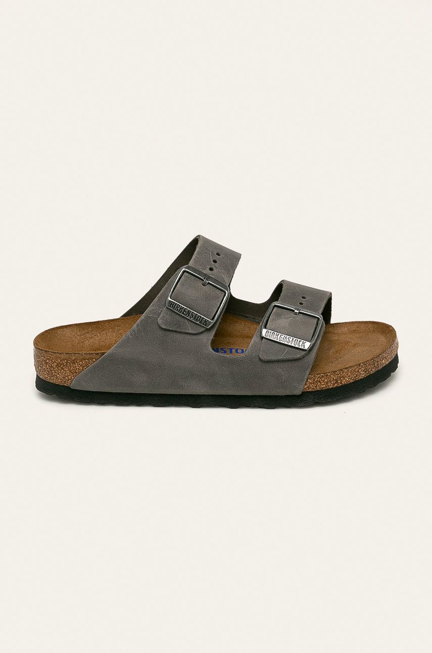 Papuci  Birkenstock dama de ocazie din piele naturala  cu talpa din guma Arizona FL SFB