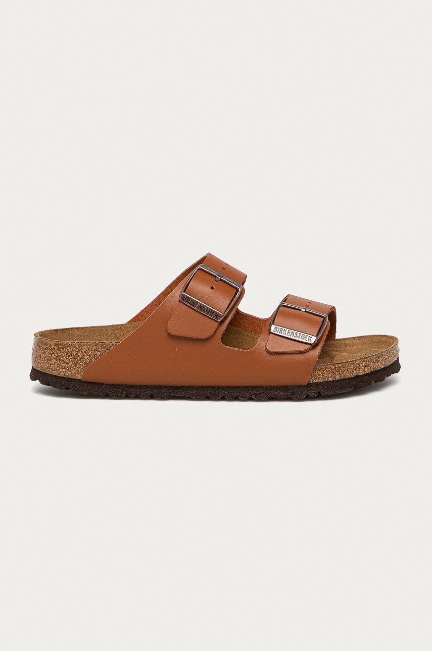 Papuci  Birkenstock dama de ocazie din piele naturala  cu talpa din guma Arizona