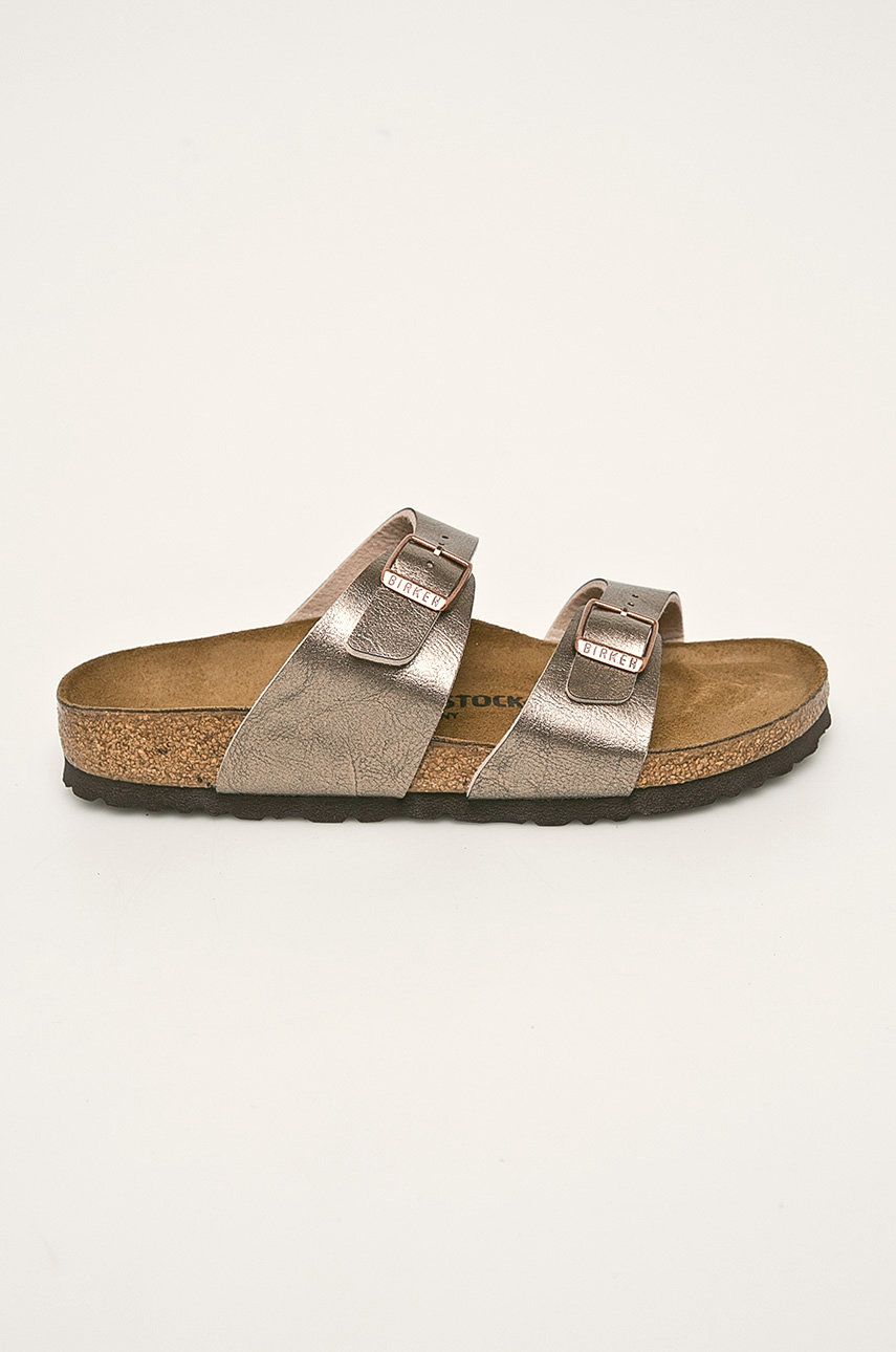 Papuci  Birkenstock dama de primavara din piele intoarsa cu talpa din guma si interior confortabil Sydney online