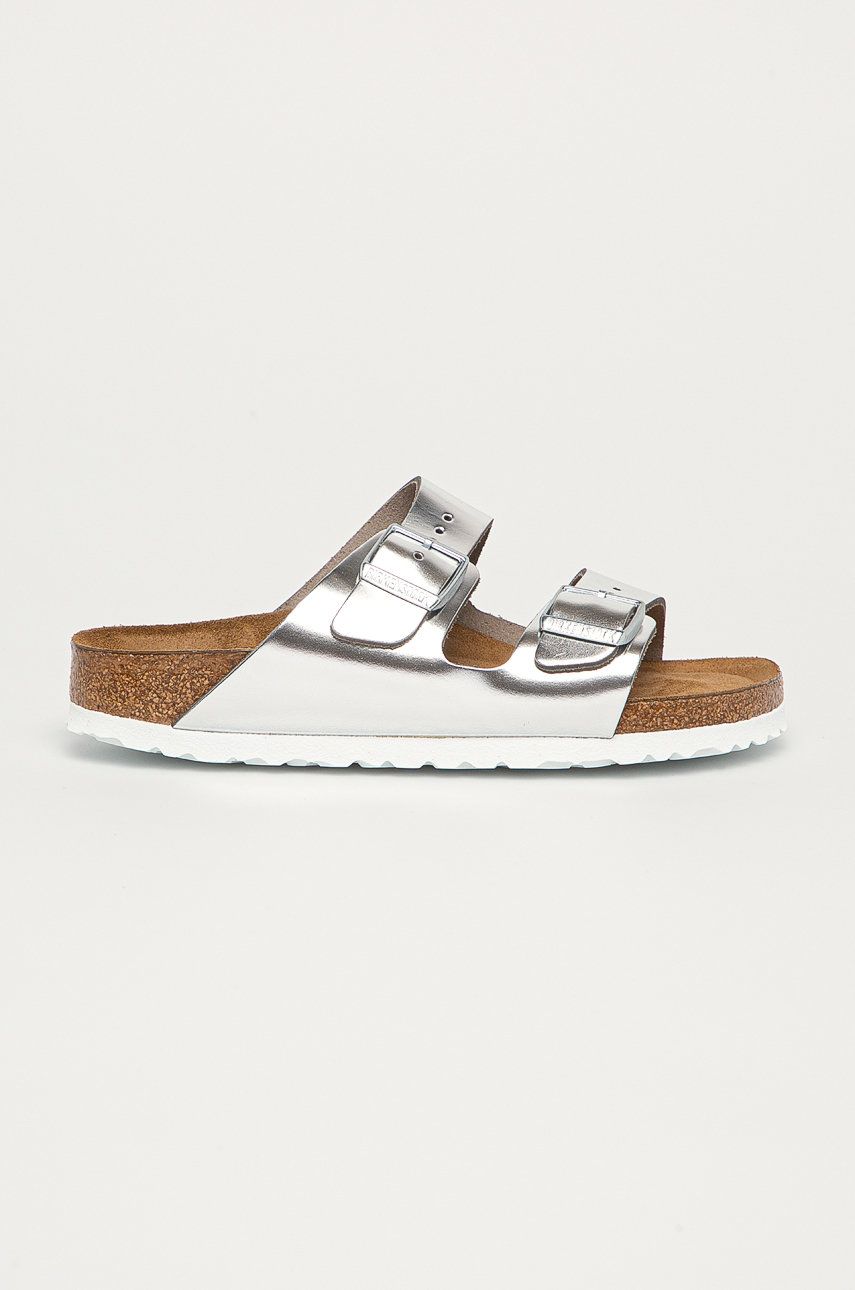 Papuci  Birkenstock dama de vara din piele naturala  cu talpa din guma Arizona