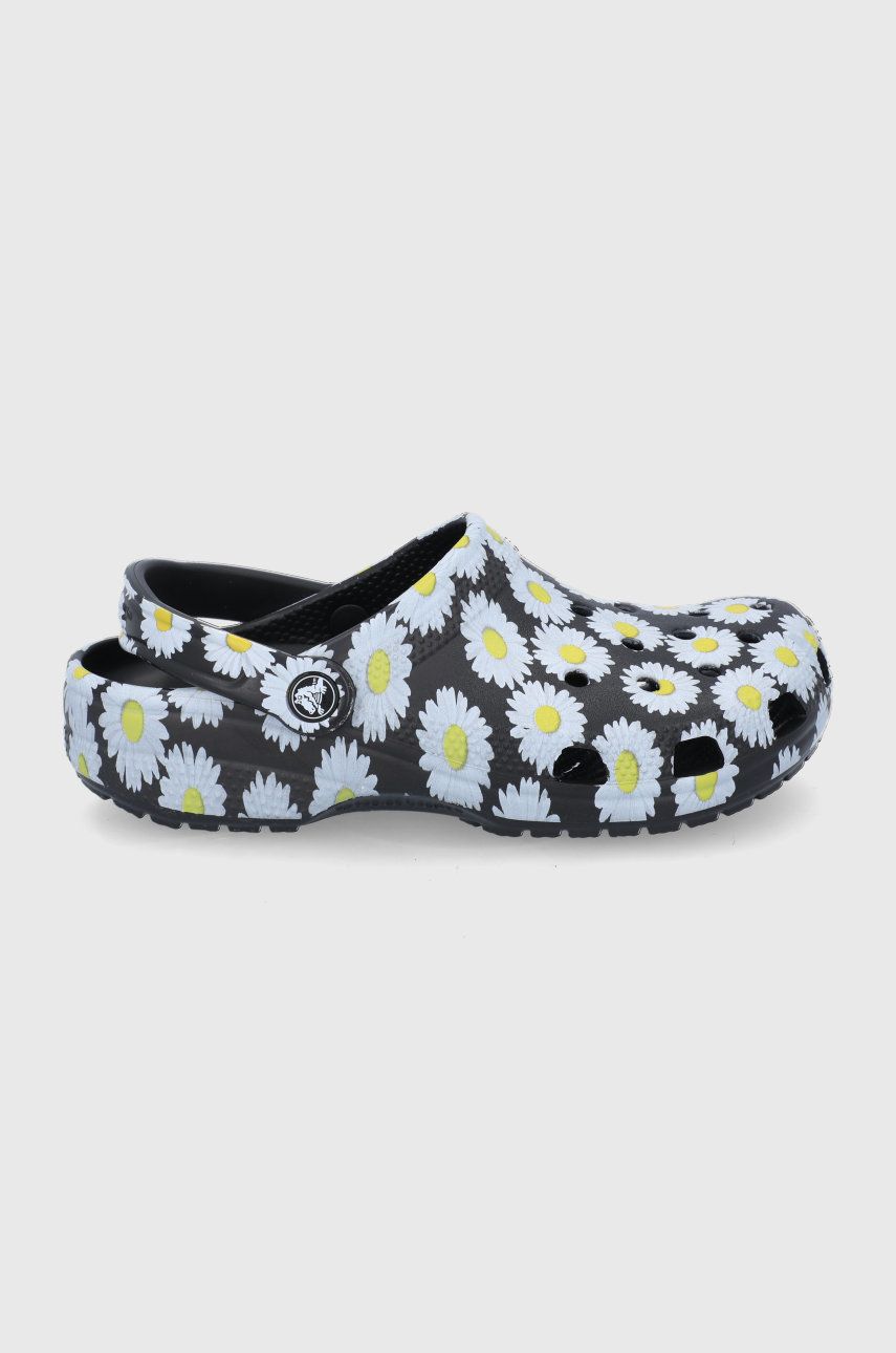 Papuci dama  Crocs de vara din material sintetic cu toc plat si talpa din guma